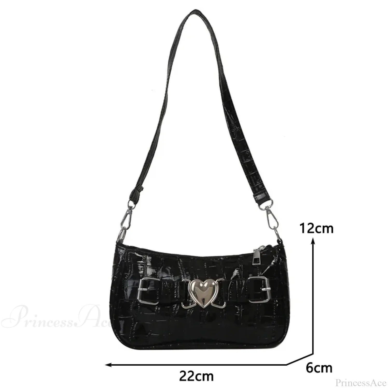 Y2K Peach Heart Leather Shoulder Bag shoulder-250126