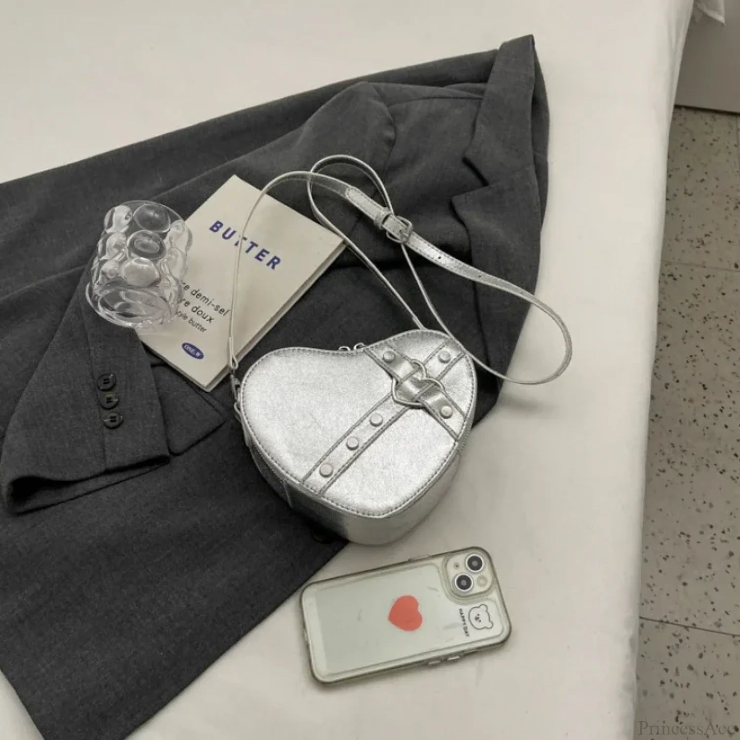 Y2K Rivet Heart-Shaped Crossbody Bag crossbody-250126