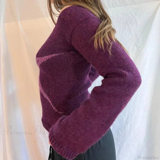 Y2K Vintage Off Shoulder Slim Fit Aesthetic Knit Top knittop-250126